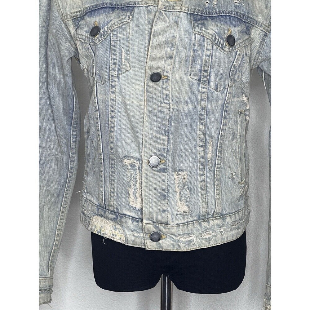 John John Denim Jacket‎ Light Wash Small Distressed Made In Heaven - Picture 3 of 11